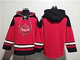 Men's Team Canada Blank Red Black Ageless Must-Have Lace-Up Pullover Hoodie,baseball caps,new era cap wholesale,wholesale hats